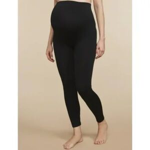 Hue Black Materinty Leggings Full Belly Panel Skinny Size L